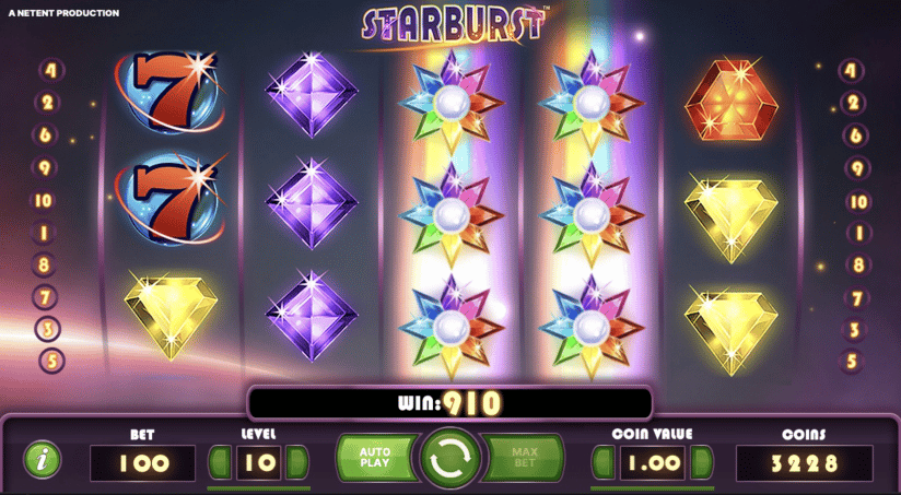 Starburst Spielautomaten Interface