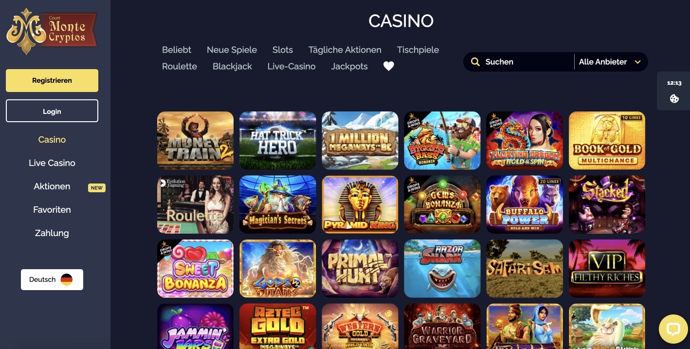 montecryptos casino lobby