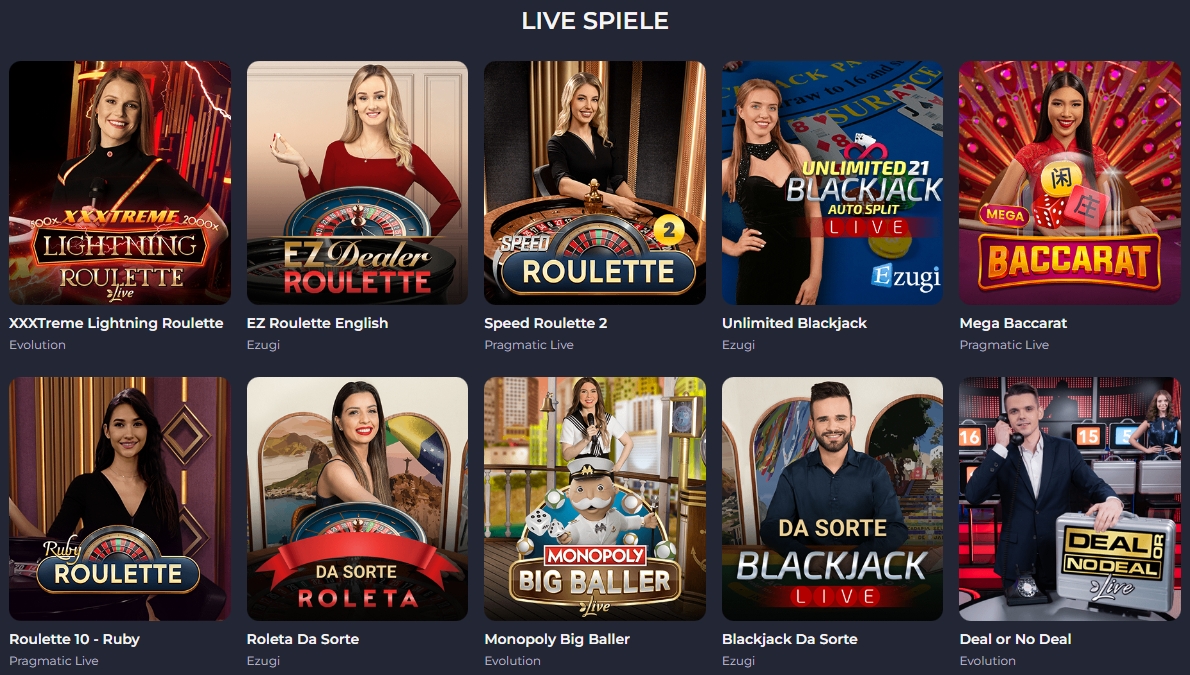 Live-Spiele bei Rolling Slots