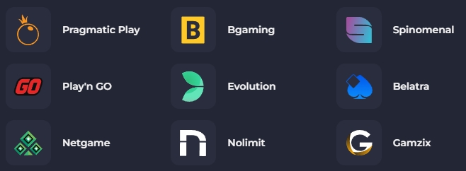 Spielhersteller bei Rolling Slots Casino