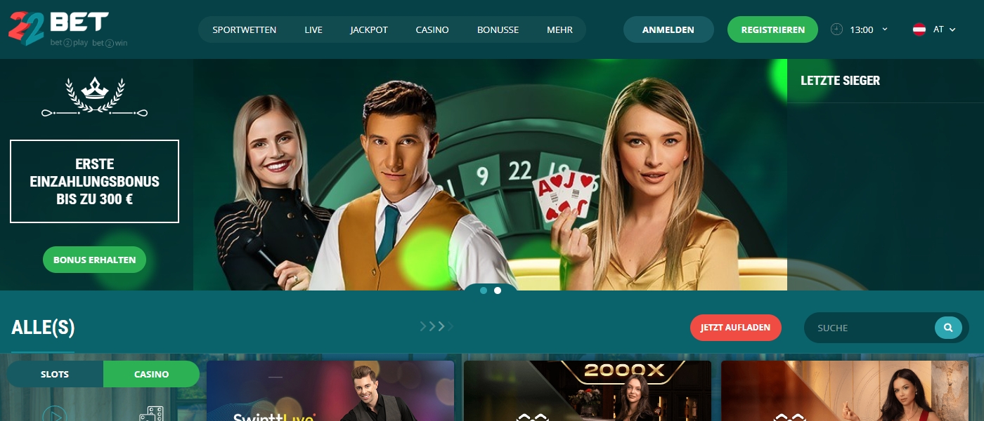 22Bet Casino Startseite